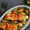 Bacalhau no forno com couve e pimentos