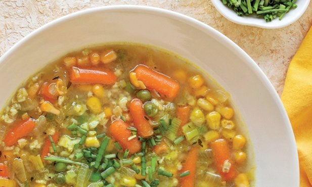 Sopa de legumes com aveia