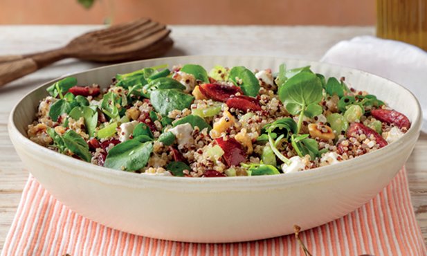 Salada de quinoa com cerejas