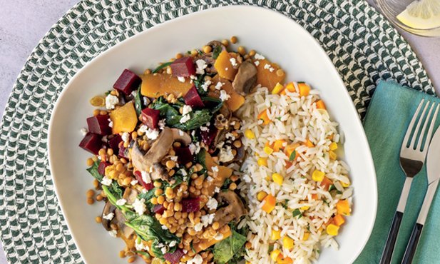 Salada de lentilhas com beterraba