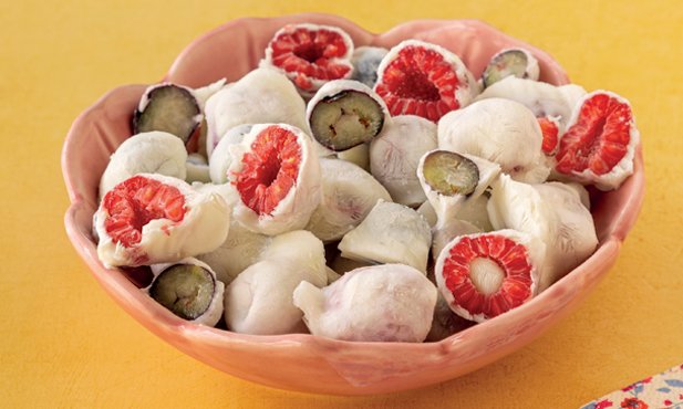 Snacks de iogurte com frutos vermelhos