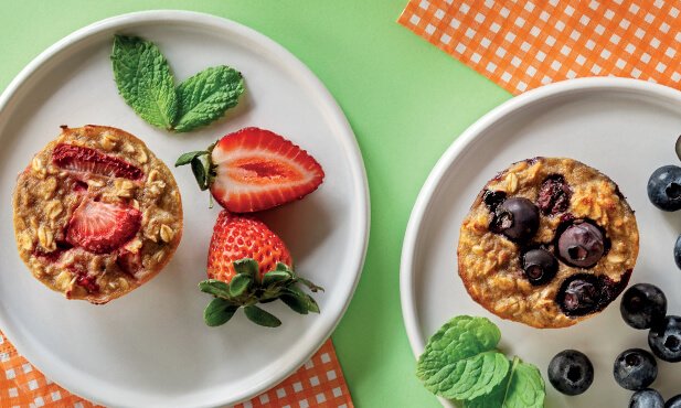 Mini muffins de aveia e fruta