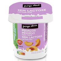 Iogurte Pedaços de Pêssego sem Lactose Pingo Doce 120 g